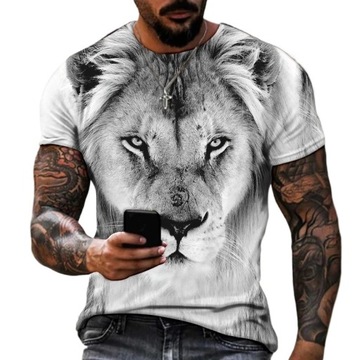 T-SHIRT KOSZULKA MĘSKA 3D KRAJOBRAZ Z WILKIEM