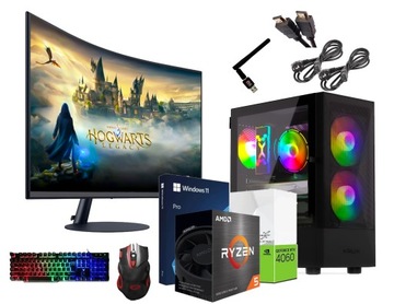 ZESTAW KOMPUTER GAMINGOWY RYZEN 5 RTX 4060 1TB NVMe DLA GRACZA WINDOWS 11