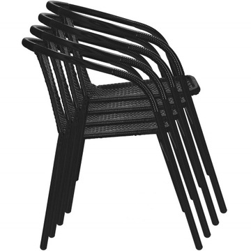 4x САДОВЫЙ СТУЛ ДЛЯ ТЕРРАСЫ, БАЛКОНА, ПРОЧНЫЙ, УДОБНЫЙ, ДЛЯ СТОЛКА, ЧЕРНЫЙ МЕТАЛЛ