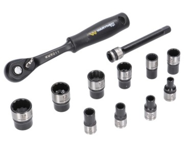 Sada 12 kusů nástavců 1/4 prodloužení 7.5 cm Waryński