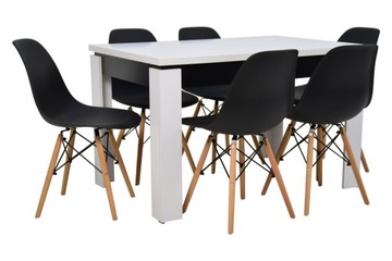 Krzesła Kubełkowe + Stół 80x120 Rozkładany Laminat