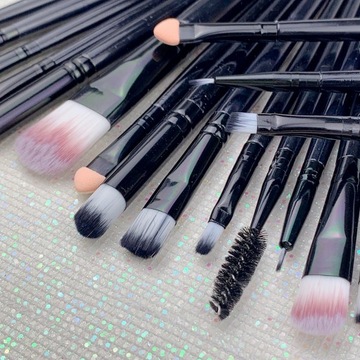 НАБОР КИСТЕЙ ДЛЯ МАКИЯЖА 20ШТ ЧЕРНЫЙ ПРОФЕССИОНАЛЬНЫЙ