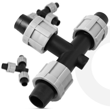 10x ТРОЙНИК 16x16x16 мм СОЕДИНИТЕЛЬ КАПЕЛЬНОЙ ЛЕНТЫ СОЕДИНИТЕЛЬ ШЛАНГА ДЛЯ ПОЛИВАНИЯ