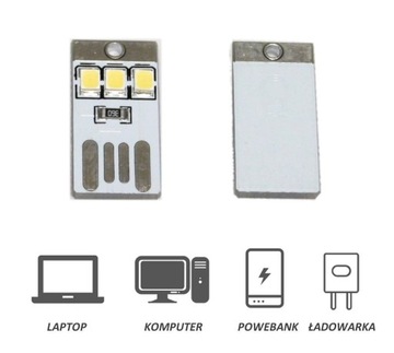 Мини-USB-лампа, светодиодный брелок 5В/0,3ВТ БЕЛЫЙ