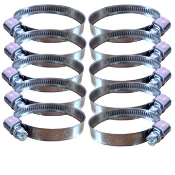 10x Opaski ŚLIMAKOWE ZACISKOWE cybanty SKRĘCANE OBEJMY metalowe 32-50mm