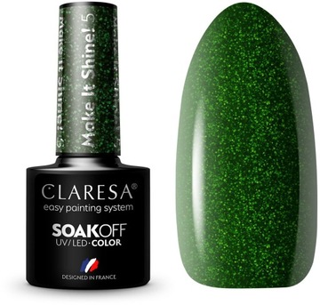 Claresa Lakier hybrydowy Make It Shine 5 5g brokat