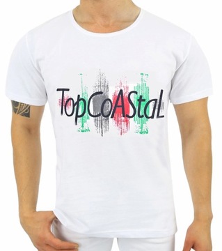 T-SHIRT MĘSKI KOSZULKA ELASTYCZNA NADRUK JAKOŚĆ