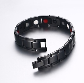 МУЖСКОЙ МАГНИТНЫЙ БРАСЛЕТ ЗДОРОВЬЯ, ЧЕРНАЯ СТАЛЬ