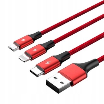 UNITEK USB 3in1 кабель microUSB + Type-C + Lightning