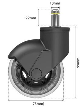 x5 Резиновые колеса для кресла IKEA Ф10мм