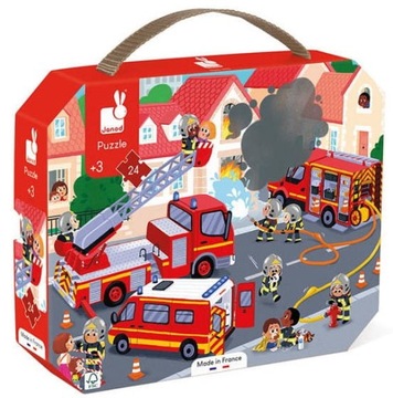 PUZZLE w walizce STRAŻACY 24 elementy 3+ JANOD