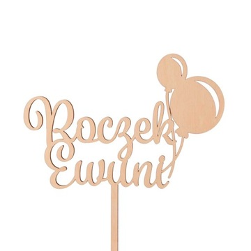 TOPPER URODZINOWY NA ROCZEK NAPIS LITERY TORT IMIĘ