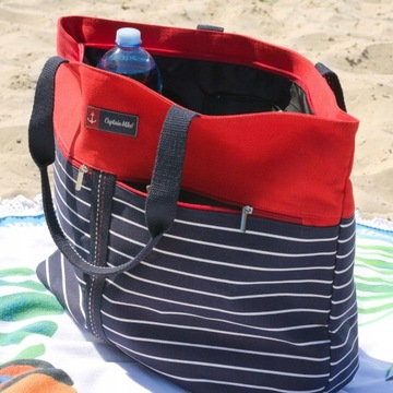 Torba plażowa na ramię duża torebka zapinana na zamek Captain Mike roz. XL