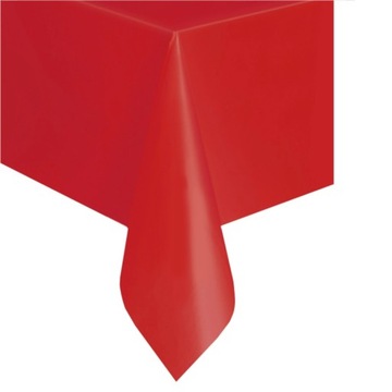 КРАСНАЯ СКАТЕРТЬ ИЗ ФОЛЬГИ СТОЙКАЯ К ПЯТЯНИЯМ 137х274см