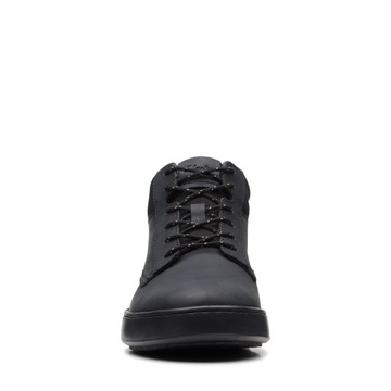 Buty męskie trampki wysokie Clarks CourtLite Mid skórzane czarne 42.5