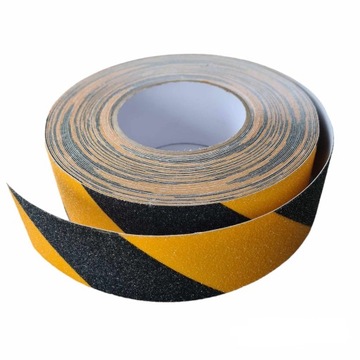 ЛЕНТА САМОКЛЕЯЩАЯСЯ ПРОТИВСКОЛЬЗЯЩАЯ ДЛЯ ЛЕСТНИЦЫ ЖЕЛТО-ЧЕРНАЯ 50мм х 5м