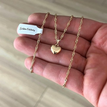 ПОЗОЛОЧЕННОЕ ОЖЕРЕЛЬЕ из ХИРУРГИЧЕСКОЙ СТАЛИ 18К + СЕРДЦЕ + ЦЕПОЧКА 70 СМ