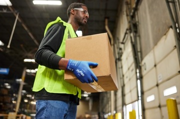 CIENKIE MOCNE RĘKAWICE ROBOCZE MONTAŻOWE NITRYL HYFLEX 11-818 ANSELL 9