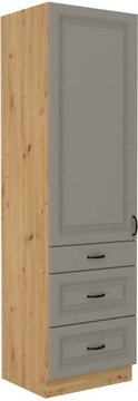 WYSOKA SZAFKA ARTISAN SZARY 210X60 SZUFLADY STILO