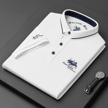 Fashion Men's Short Sleeve Polo Tshirt Man Embroid