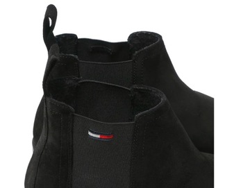 Tommy Hilfiger jeans BOTKI półbuty sztyblety czarne skórzane r. 45
