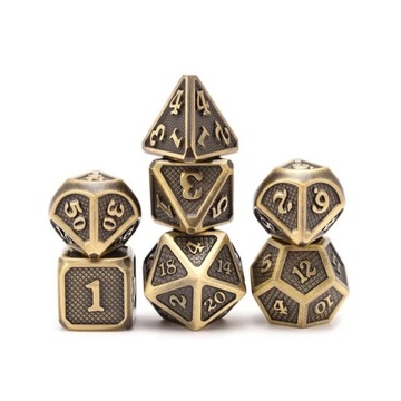 UKRYTA KRYPTA ZESTAW 7 METALOWYCH KOŚCI RPG