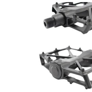 ВЕЛОСИПЕДНЫЕ ПЕДАЛИ металлическая платформа, черный алюминий, ПРОЧНЫЕ ШПИЛЬКИ MTB 9/16