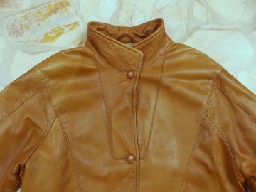 Boazu piękny płaszcz skórzany vintage 40/42