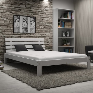 ŁÓŻKO SOSNOWE 120x200 BIAŁE WYSOKI ZAGŁÓWEK F4