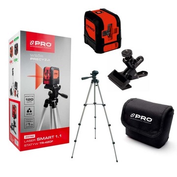 Laser krzyżowy SMART 1.1. PRO Czerwony + statyw