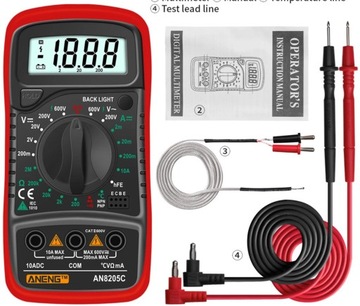 ЦИФРОВОЙ ИЗМЕРИТЕЛЬ ТОКА МУЛЬТИМЕТР ANENG AN8205C TEMP