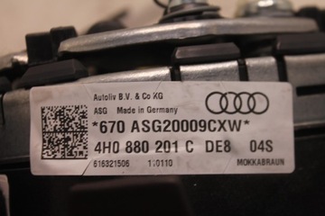 AIRBAG ULOŽENÍ ŘIDIČE 4H0880201C AUDI A8 D4 KŮŽE HNĚDÁ 09-13