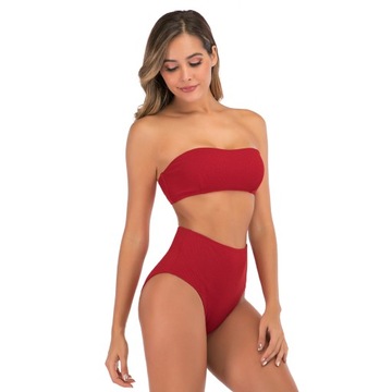 Kostium kąpielowy bikini z wysokim stanem damski