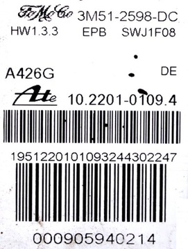 ЭЛЕКТРИЧЕСКИЙ РУЧНОЙ ТОРМОЗ FORD C-MAX MK1 2003-2010 3М51-2598-ДЦ