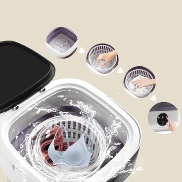 ПОРТАТИВНАЯ МИНИ-СКЛАДНАЯ ДВИГАТЕЛЬНАЯ СТИРАЛЬНАЯ МАШИНА С ЗАЩИТОЙ СИНЕГО СВЕТА 10л