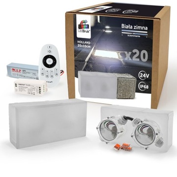 20x Kostka Brukowa LED 24V 20x10cm BZ 5300K IP68