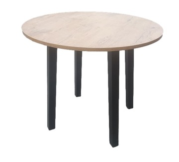 STÓŁ OKRĄGŁY 90 cm dąb lancelot 4 czarne nogi SKOS