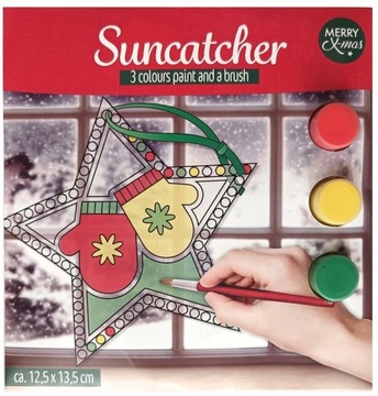 КРЕАТИВНЫЙ РОЖДЕСТВЕНСКИЙ НАБОР ДЛЯ ДЕТЕЙ ДЛЯ РАСКРАСКИ КУЛОН ВИТРАЖНЫЙ