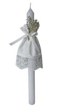 КРЕЩЕННАЯ СВЕЧА С БОХО-КАПЕЛЬНЫМ ДЕКОРОМ