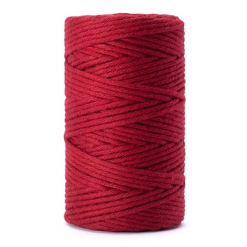 Sznurek do makramy bawełniany red wine 2mm 60m