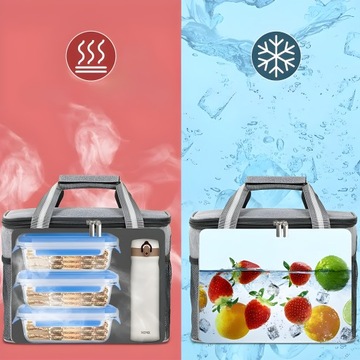 ТЕРМАЛЬНАЯ ПЛЯЖНАЯ СУМКА ДЛЯ ПИКНИКА БОЛЬШОЙ ХОЛОДИЛЬНИК ДЛЯ ЕДЫ НАПИТКИ ЛАНЧ-БОКС