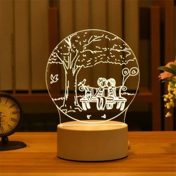 3D Love Lamp walentynki prezent akrylowy niedźwied