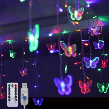 GIRLANDA LAMPKI MOTYL SOPEL LODU 1,5M 48LED