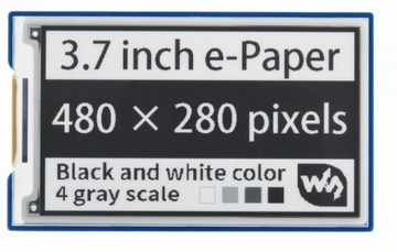 3.7inch e-Paper HAT- moduł z wyświetlaczem e-Paper