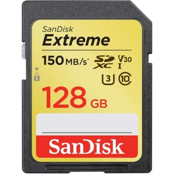 Карта памяти SanDisk Extreme SDXC 128 ГБ SD SanDisk Extreme SDXC, 150 МБ/с