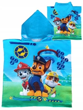 Ponczo ręcznik z kapturem Psi Patrol Microfibra