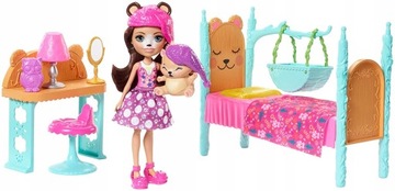 Enchantimals łóżeczko Z lalką bren bear FRH46