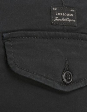 M8C101 Jack&jones JACK AND JONES MĘSKIE CZARNE SPODNIE BOJÓWKI CARGO 31/30