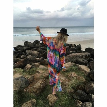 Пляжная ТУНИКА, ДЛИННОЕ парео, красочная накидка в стиле бохо.