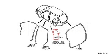 ПРОКЛАДКА КРЫЛА ЗАДНЯЯ ЛЕВАЯ, SUBARU FORESTER SJ 2012-2018